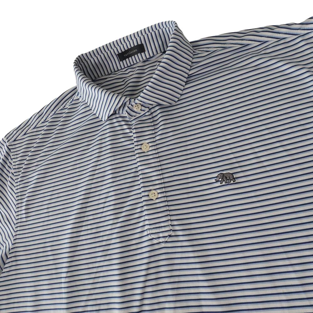 Wanderers Club Elephant Turtleson Performance Striped Golf Polo Shirt Men's XL